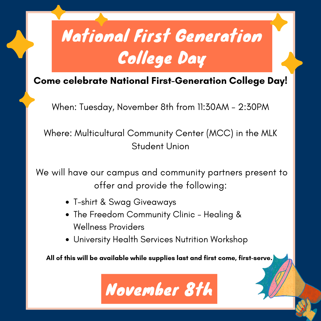 Join us Tuesday, November 8th from 11:30am - 2:30pm at the Multicultural Community Center.